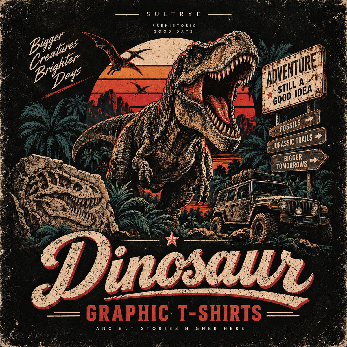 Dinosaur Graphic T-Shirts collection cover artwork | Sultrye