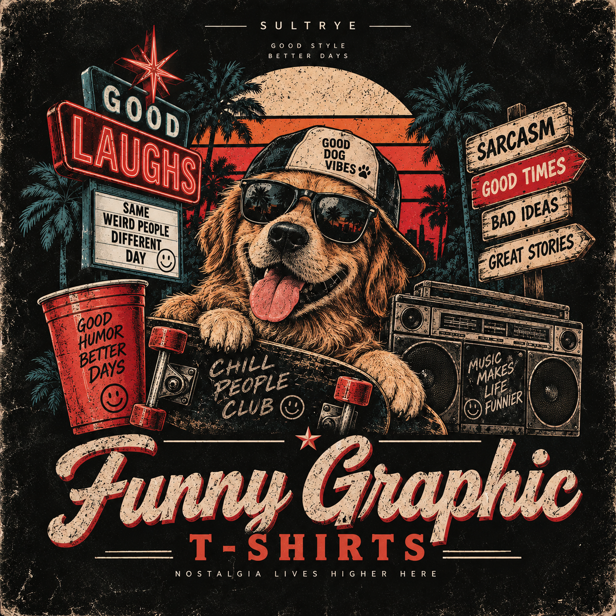 Funny Graphic T-Shirts collection cover artwork | Sultrye
