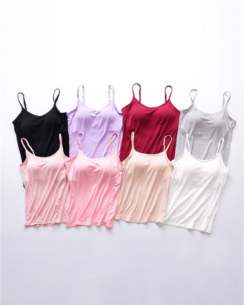 Built-In Bra Spaghetti Strap Tank Top