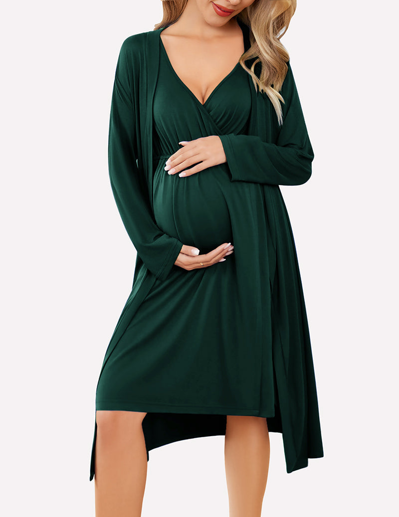 Ekouaer Nursing Nightgown and Robe Set (US Only)