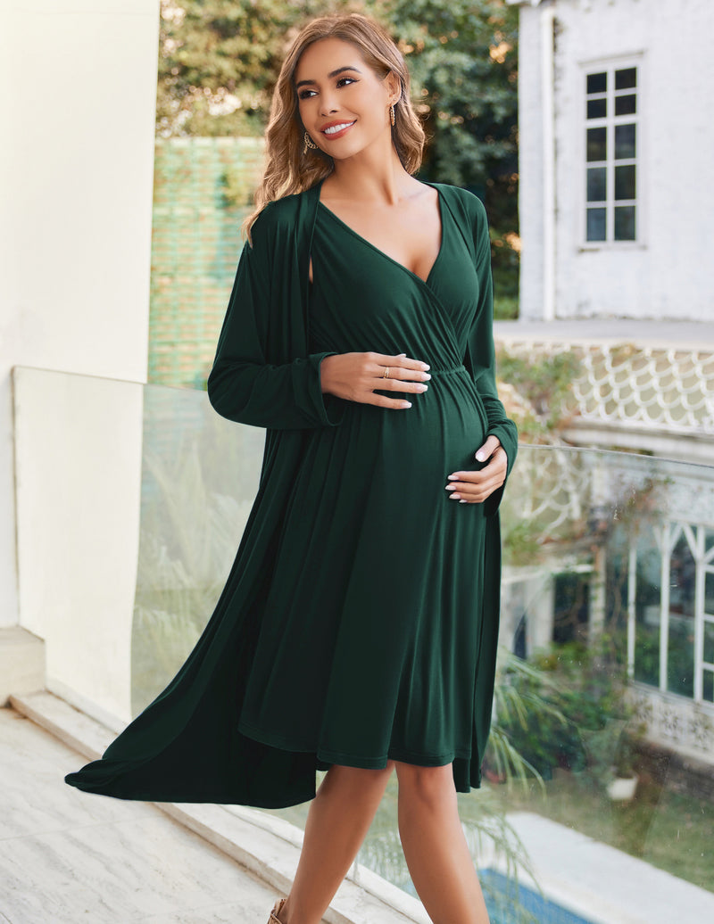 Ekouaer Nursing Nightgown and Robe Set (US Only)