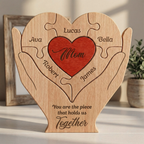 Mom, Mum, Mother‘s day You Are The Piece That Hold Us Together - Personalized Wooden Family Puzzle