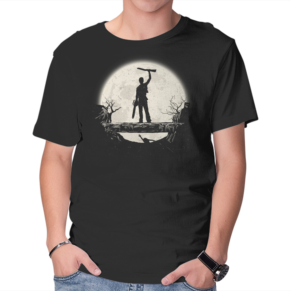 Boom Moon – Horror Graphic T-Shirt in black, product display
