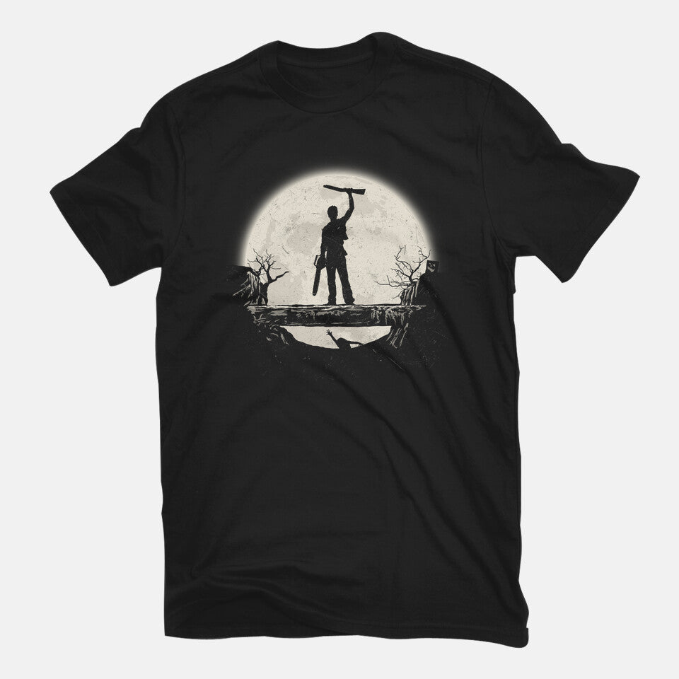 Boom Moon – Horror Graphic T-Shirt in black, flat-lay product view