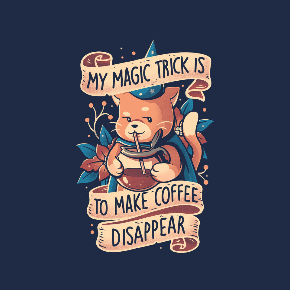 Magic Trick Cat – Cat Graphic T-Shirt design artwork for navy graphic T-shirt
