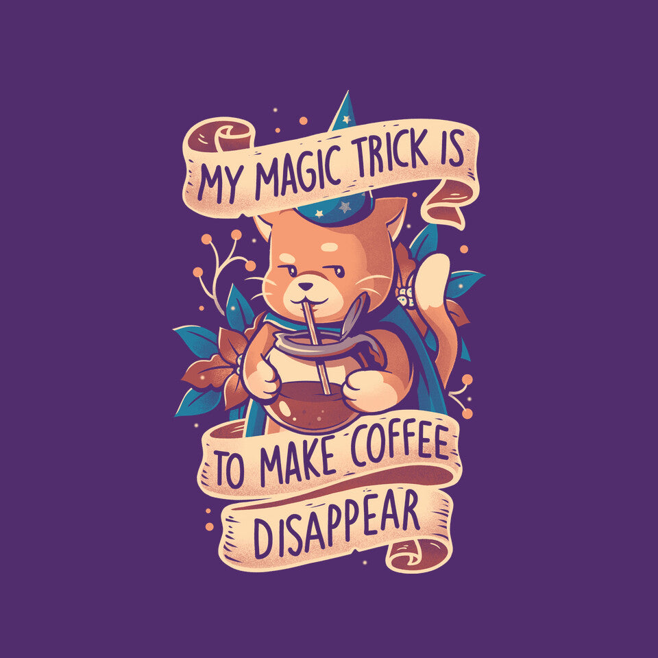 Magic Trick Cat – Cat Graphic T-Shirt design artwork for purple graphic T-shirt
