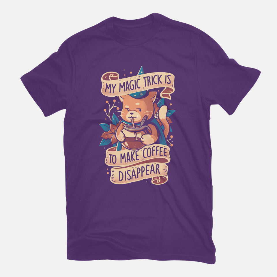 Magic Trick Cat – Cat Graphic T-Shirt in purple, flat-lay product view