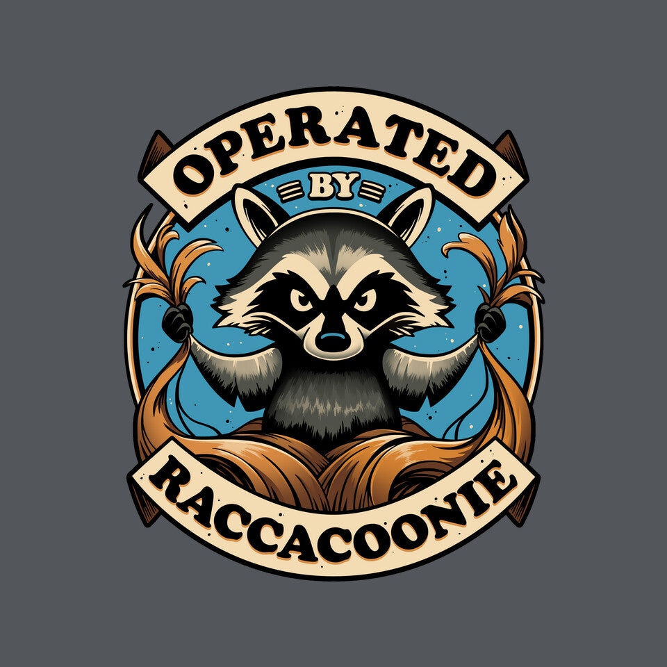 Raccoon Supremacy – Sci-Fi Graphic T-Shirt design artwork for charcoal graphic T-shirt