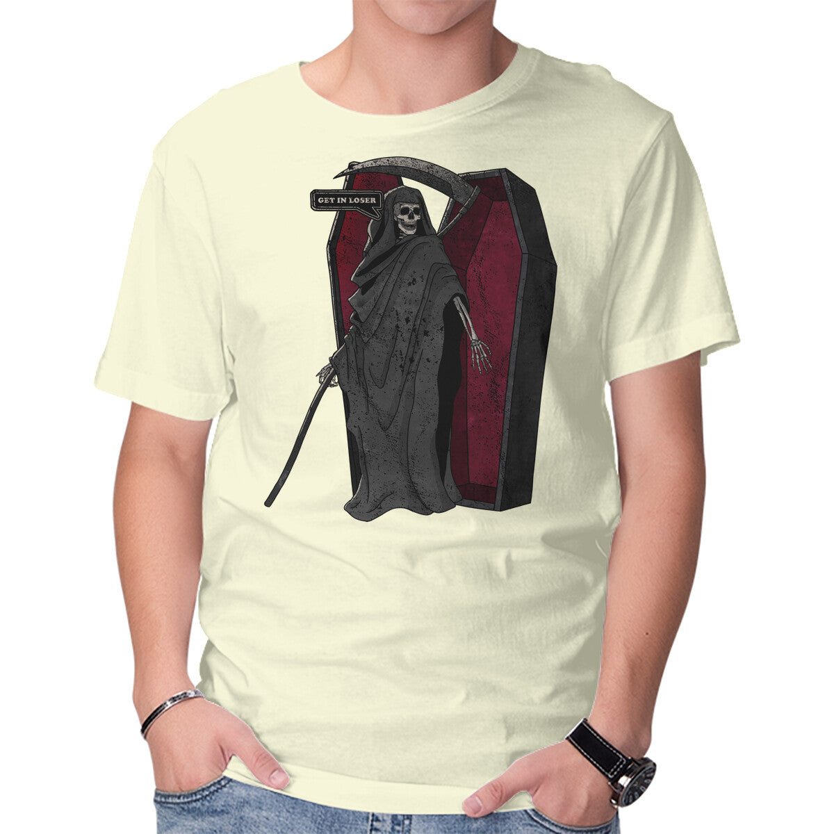 Death Beckons You To Get In – Halloween Graphic T-Shirt