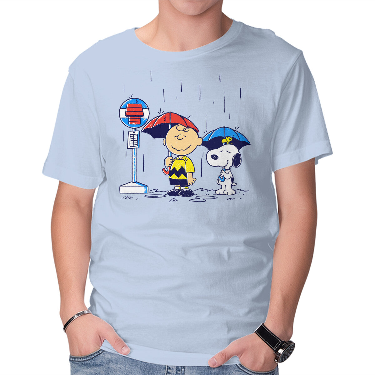 My Neighbor Beagle – Anime Graphic T-Shirt in blue, product display