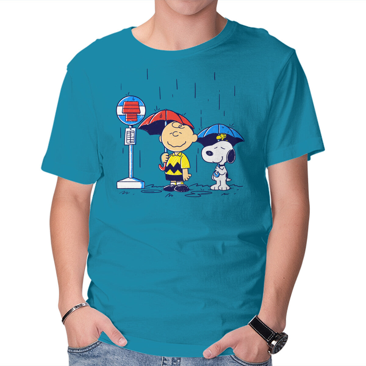 My Neighbor Beagle – Anime Graphic T-Shirt in turquoise, product display
