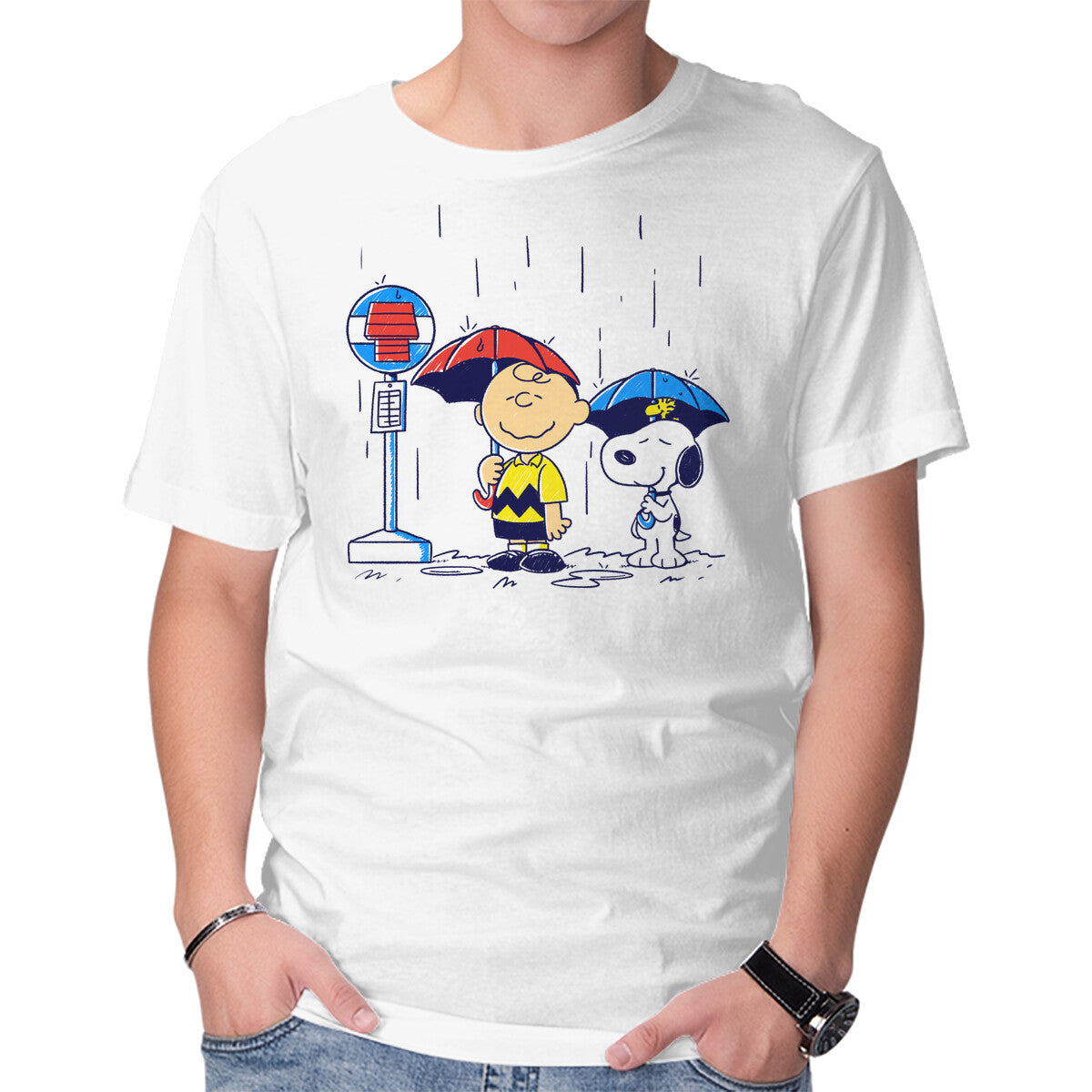My Neighbor Beagle – Anime Graphic T-Shirt in white, product display