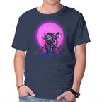 Cybercat – Cat Graphic T-Shirt in navy, product display