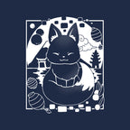 Fox Lantern – Animal Graphic T-Shirt design artwork for navy graphic T-shirt