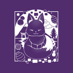 Fox Lantern – Animal Graphic T-Shirt design artwork for purple graphic T-shirt