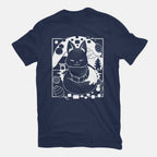 Fox Lantern – Animal Graphic T-Shirt in navy, flat-lay product view