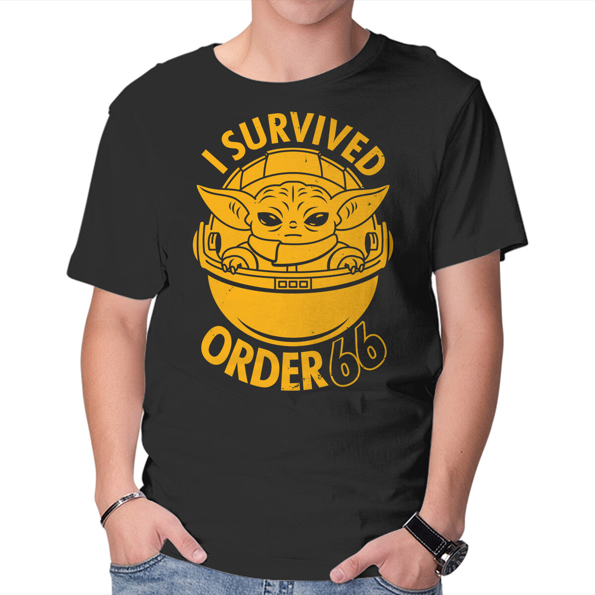 Survivor – Sci-Fi Graphic T-Shirt in black, product display