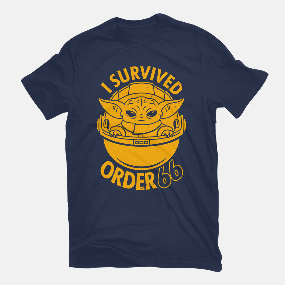 Survivor – Sci-Fi Graphic T-Shirt in navy, flat-lay product view