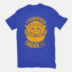 Survivor – Sci-Fi Graphic T-Shirt in royal blue, flat-lay product view