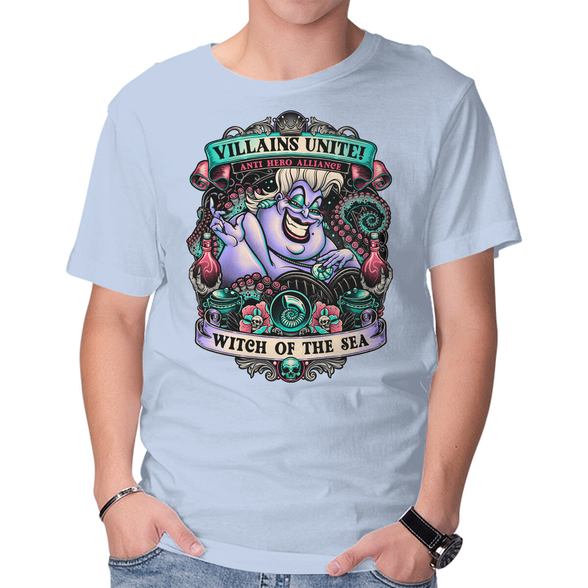 Witch Of The Sea – Fantasy Graphic T-Shirt in blue, product display
