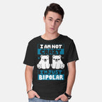 Model wearing black Bipolar – Animal Graphic T-Shirt