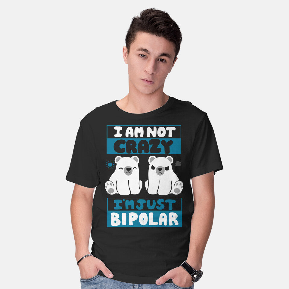Model wearing black Bipolar – Animal Graphic T-Shirt
