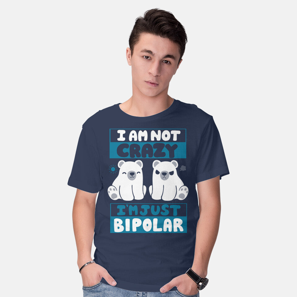 Model wearing navy Bipolar – Animal Graphic T-Shirt