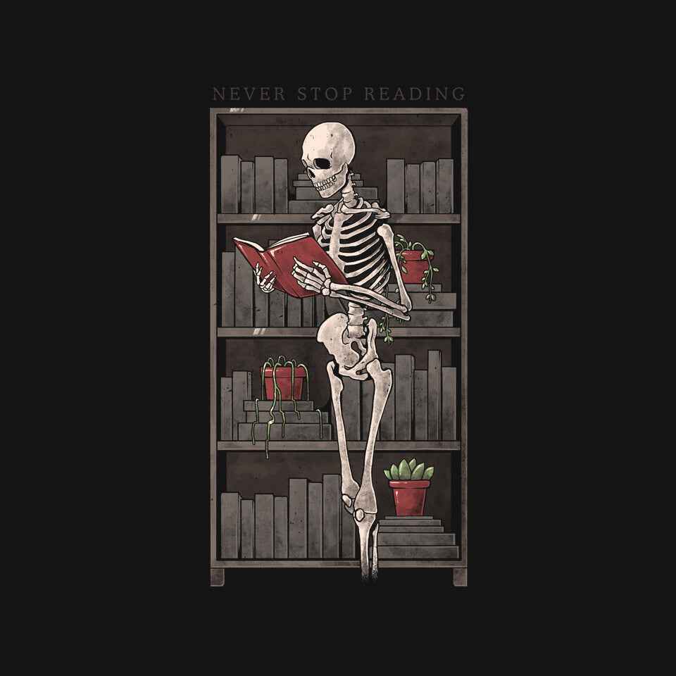 Never Stop Reading – Horror Graphic T-Shirt