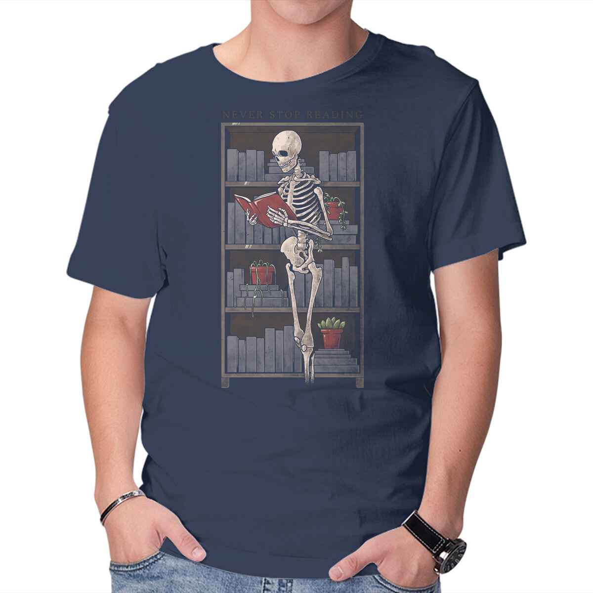 Never Stop Reading – Horror Graphic T-Shirt