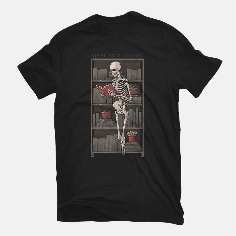 Never Stop Reading – Horror Graphic T-Shirt