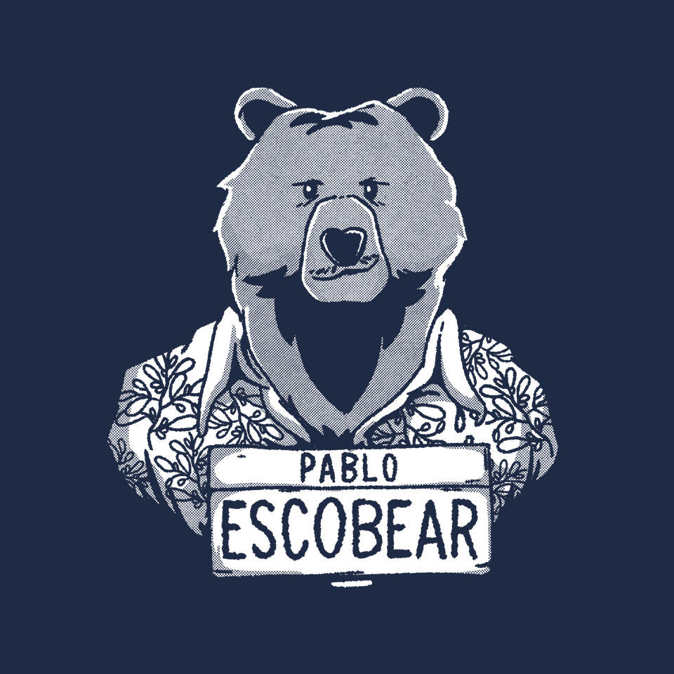 Escobear – Horror Graphic T-Shirt design artwork for navy graphic T-shirt
