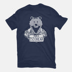 Escobear – Horror Graphic T-Shirt in navy, flat-lay product view
