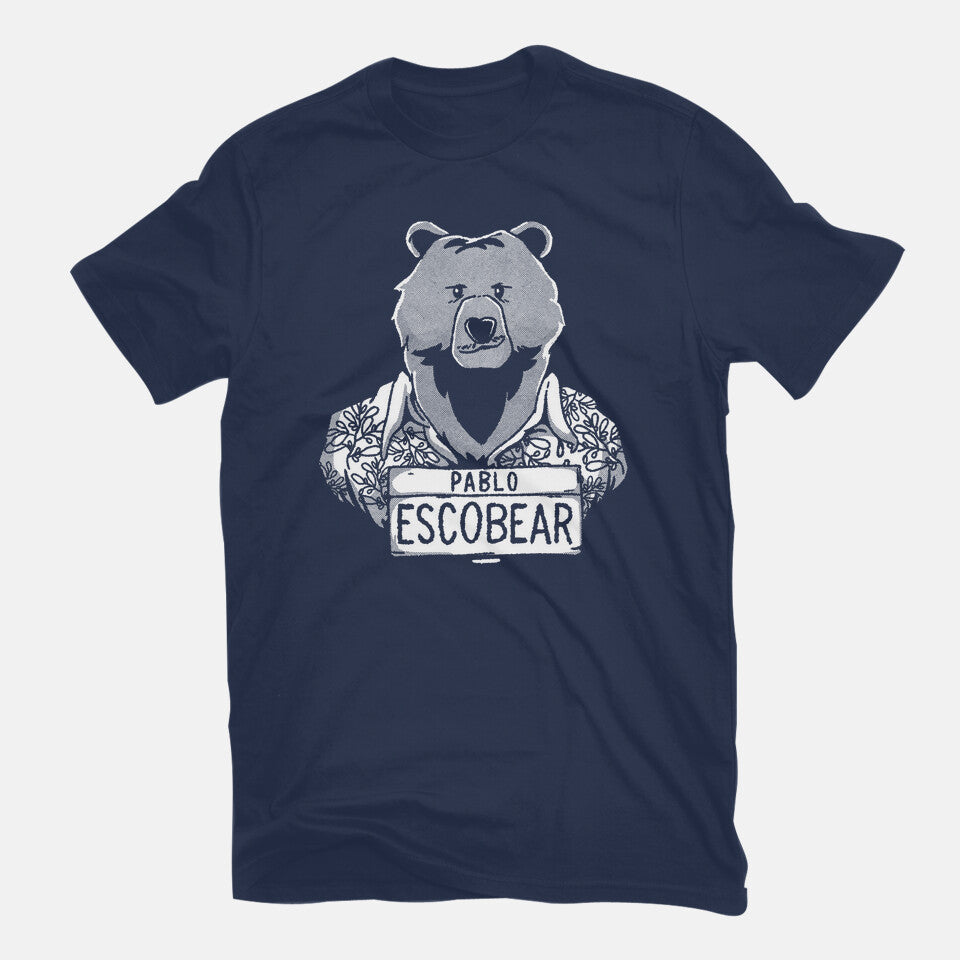 Escobear – Horror Graphic T-Shirt in navy, flat-lay product view