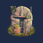 Hunter Helmet – Sci-Fi Graphic T-Shirt design artwork for navy graphic T-shirt