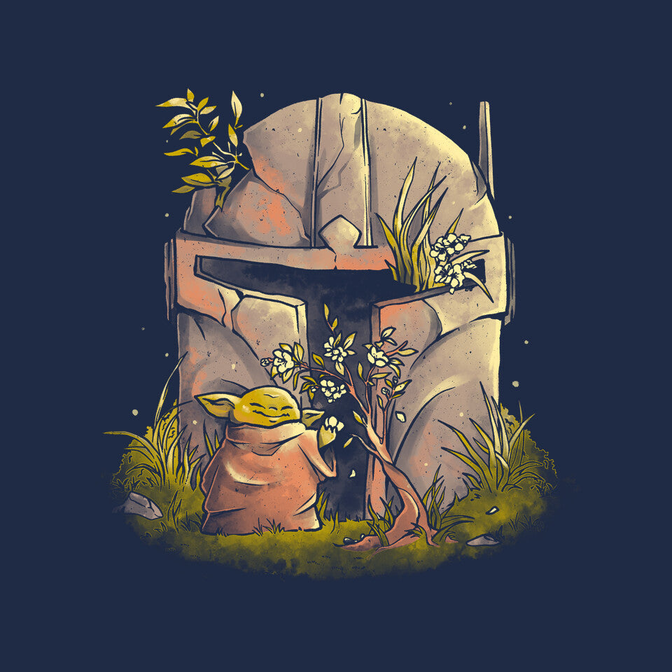 Hunter Helmet – Sci-Fi Graphic T-Shirt design artwork for navy graphic T-shirt