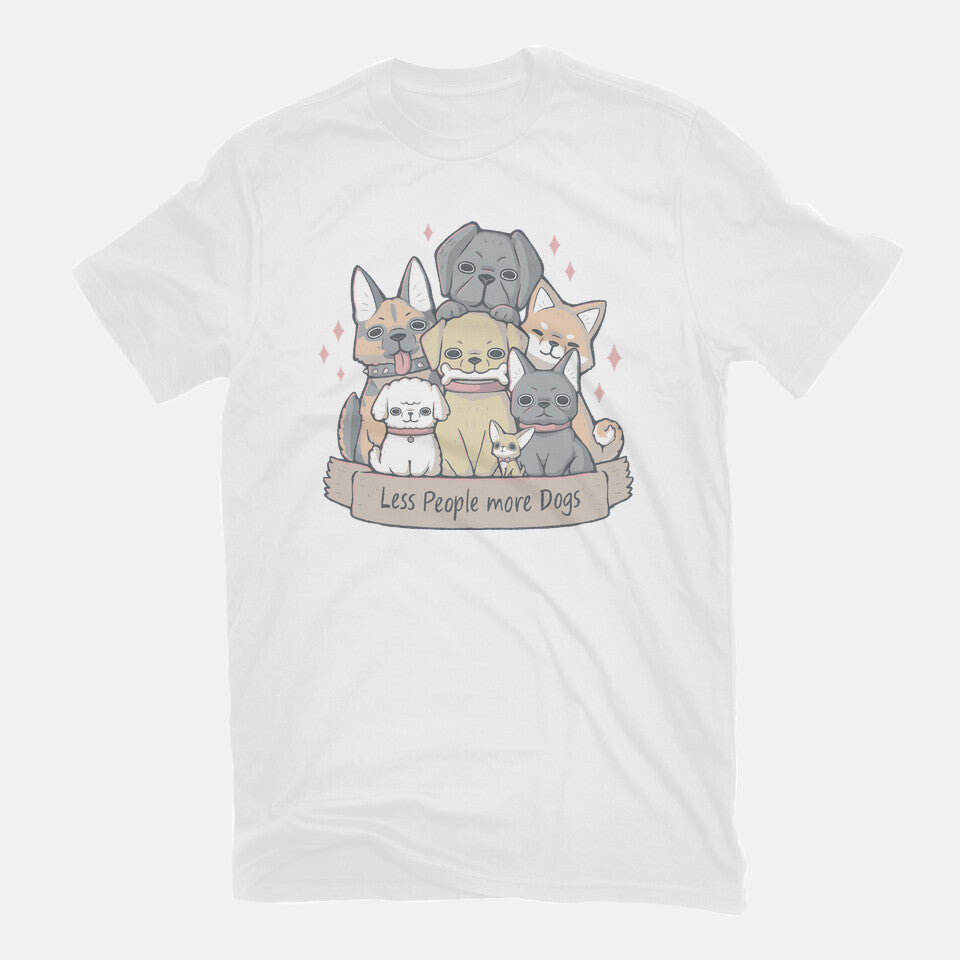 More Dogs – Dog Graphic T-Shirt in white, flat-lay product view