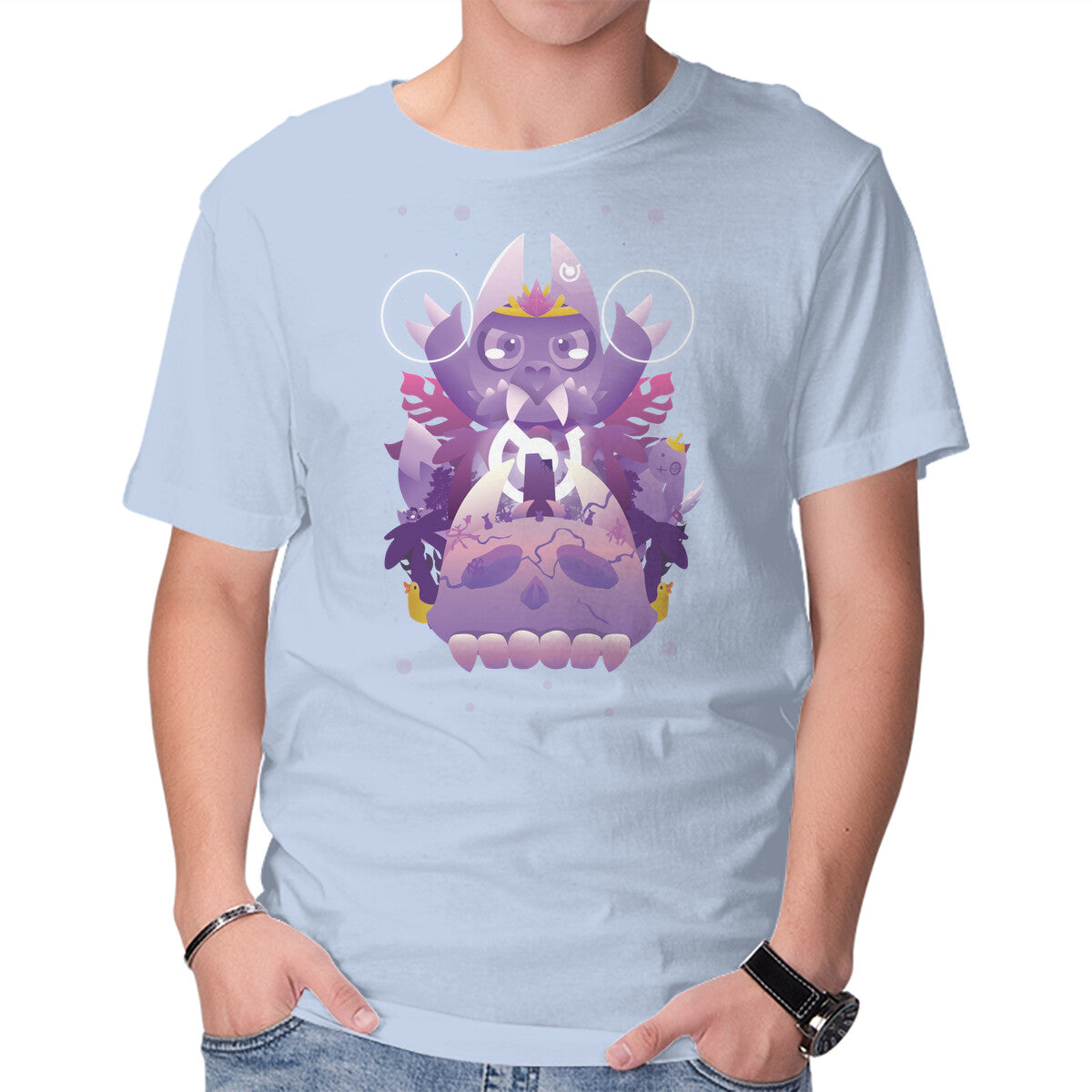 The King Of Demons – Horror Graphic T-Shirt in blue, product display