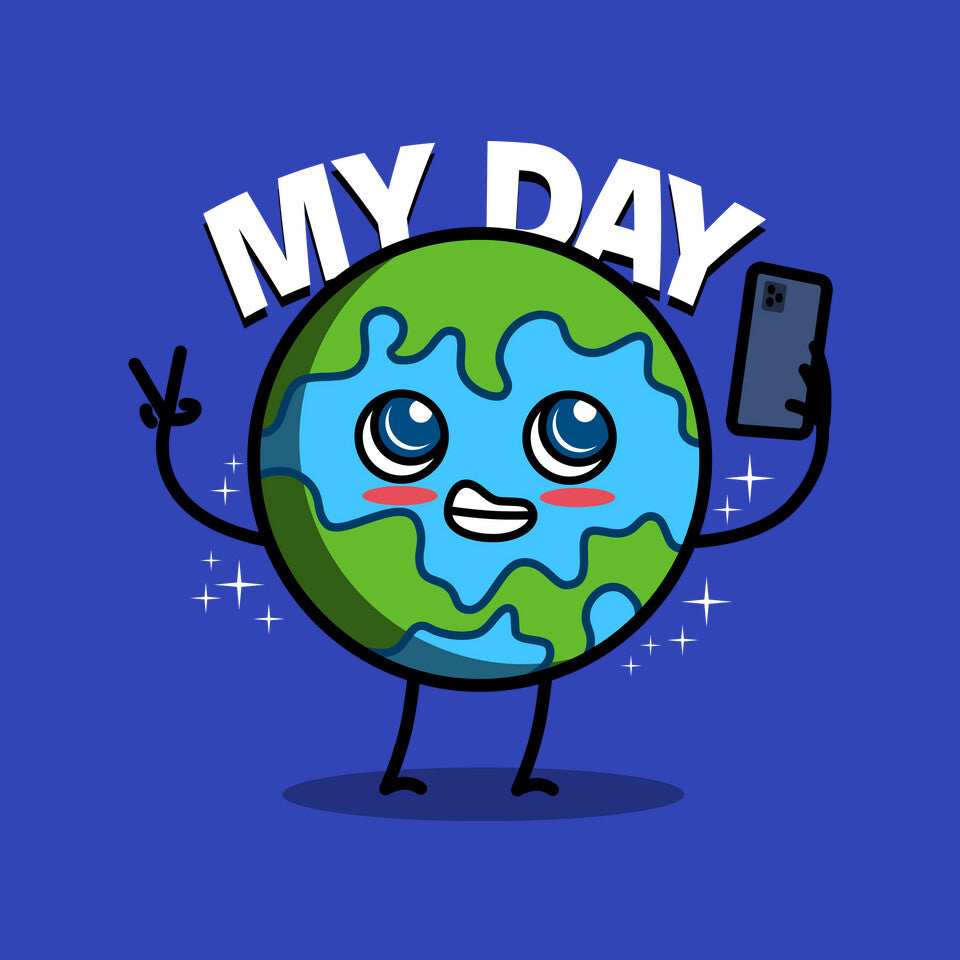 Earth My Day Graphic T-Shirt design artwork for royal blue graphic T-shirt