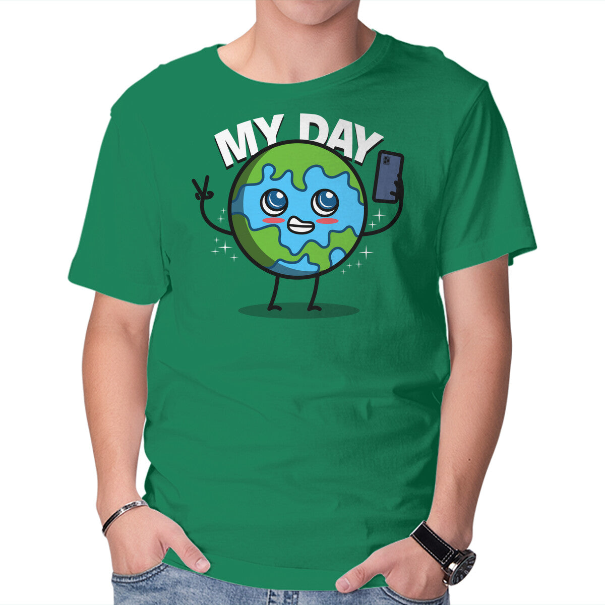 Earth My Day Graphic T-Shirt in green, product display