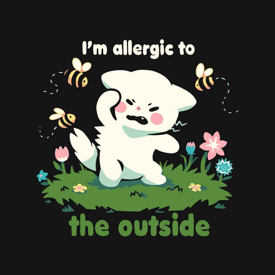 Allergic To The Outside – Cat Graphic T-Shirt