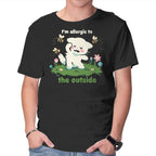 Allergic To The Outside – Cat Graphic T-Shirt
