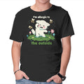 Allergic To The Outside – Cat Graphic T-Shirt in black, product display