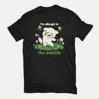 Allergic To The Outside – Cat Graphic T-Shirt