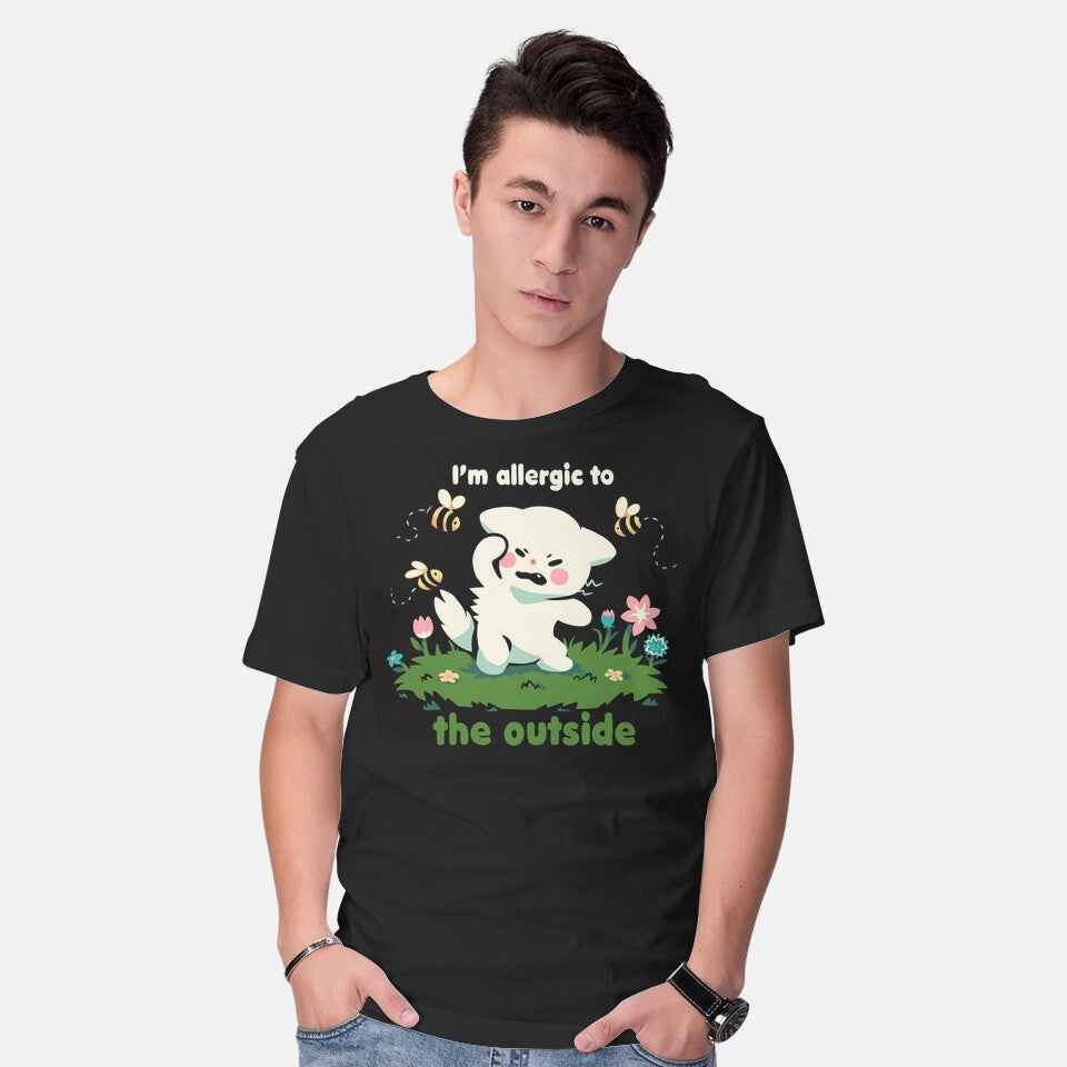 Allergic To The Outside – Cat Graphic T-Shirt