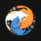 Purrfect Circle – Cat Graphic T-Shirt design artwork for black graphic T-shirt