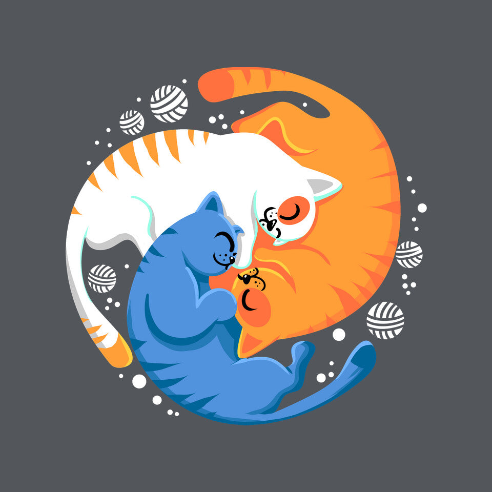 Purrfect Circle – Cat Graphic T-Shirt design artwork for charcoal graphic T-shirt