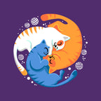 Purrfect Circle – Cat Graphic T-Shirt design artwork for purple graphic T-shirt