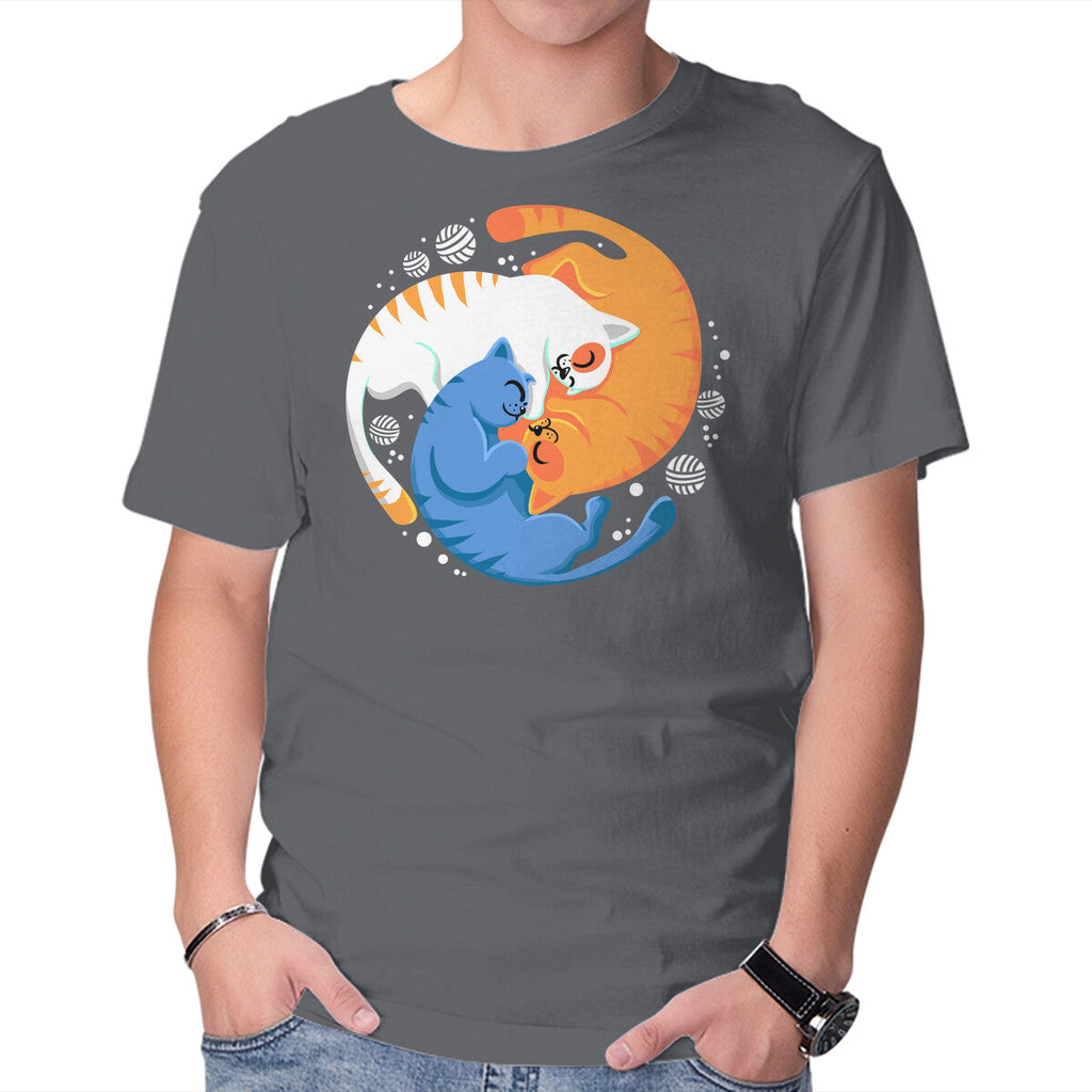 Purrfect Circle – Cat Graphic T-Shirt in charcoal, product display