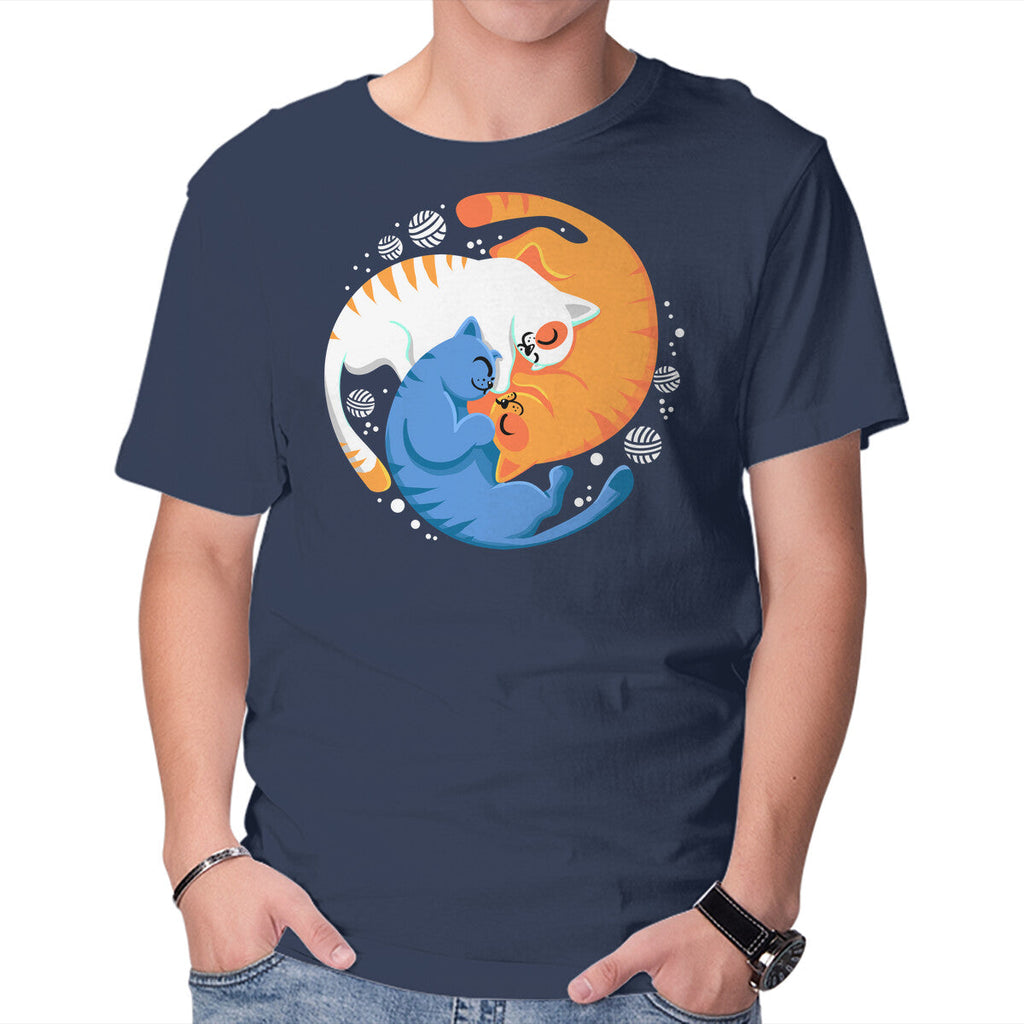 Purrfect Circle – Cat Graphic T-Shirt in navy, product display