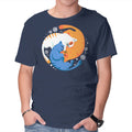 Purrfect Circle – Cat Graphic T-Shirt in navy, product display